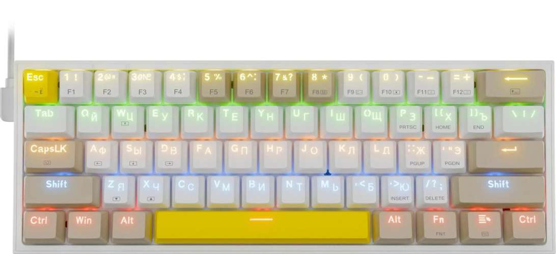 Клавиатура Redragon Fizz,  USB, белый [72597]